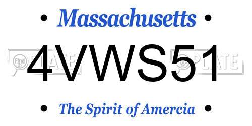 4VWS51 Massachusetts License Plate