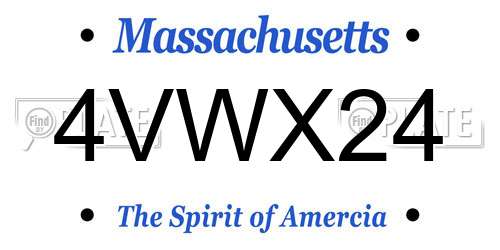 4VWX24 Massachusetts License Plate