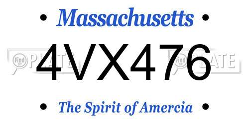 4VX476 Massachusetts License Plate
