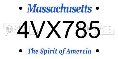 4VX785 Massachusetts License Plate