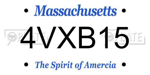 4VXB15 Massachusetts License Plate