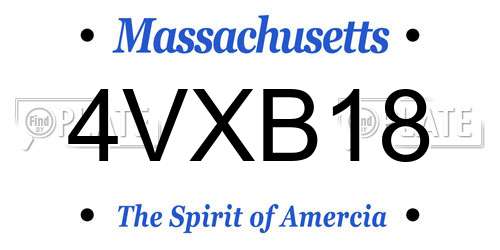 4VXB18 Massachusetts License Plate
