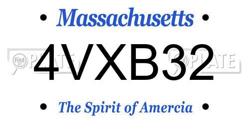 4VXB32 Massachusetts License Plate