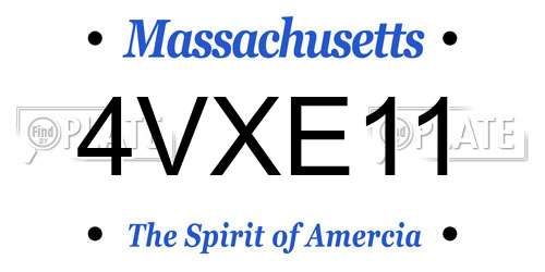 4VXE11 Massachusetts License Plate