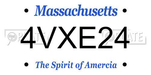4VXE24 Massachusetts License Plate