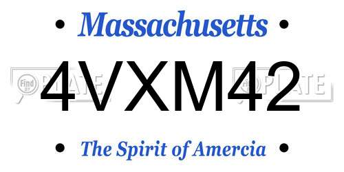 4VXM42 Massachusetts License Plate