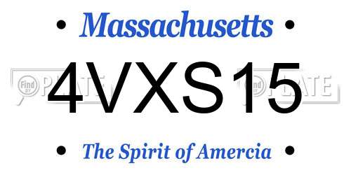 4VXS15 Massachusetts License Plate