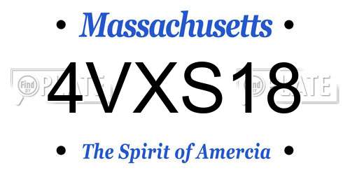4VXS18 Massachusetts License Plate