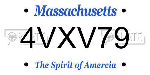 4VXV79 Massachusetts License Plate