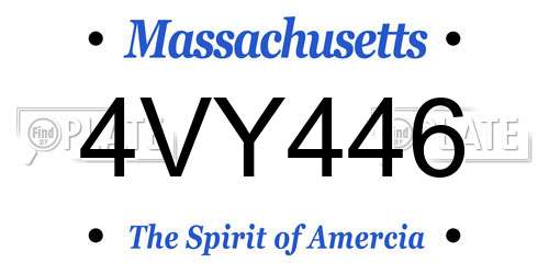 4VY446 Massachusetts License Plate