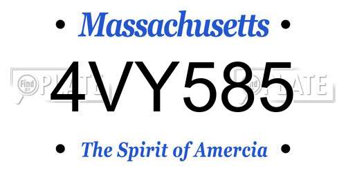 4VY585 Massachusetts License Plate