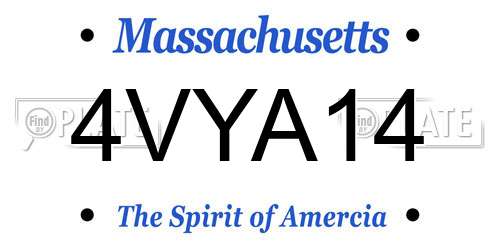 4VYA14 Massachusetts License Plate