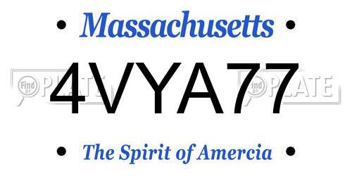 4VYA77 Massachusetts License Plate