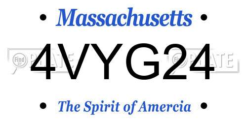 4VYG24 Massachusetts License Plate