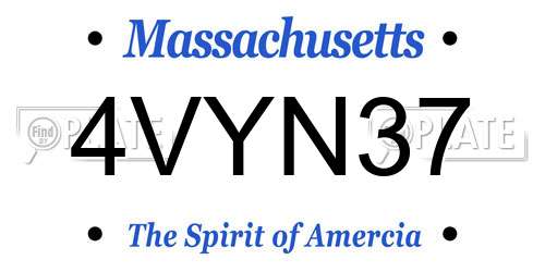 4VYN37 Massachusetts License Plate