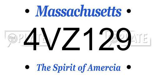4VZ129 Massachusetts License Plate