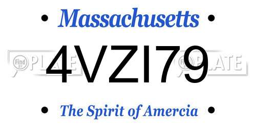 4VZI79 Massachusetts License Plate
