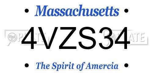 4VZS34 Massachusetts License Plate