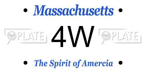 4W Massachusetts License Plate