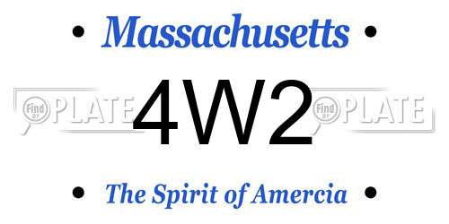 4W2 Massachusetts License Plate