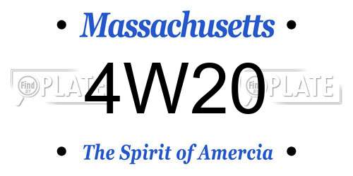 4W20 Massachusetts License Plate