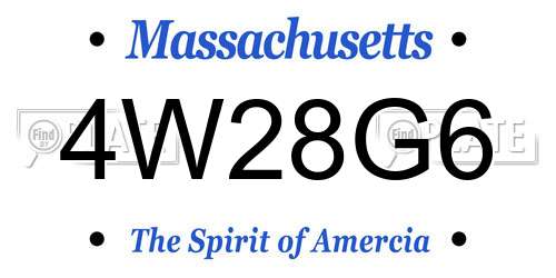 4W28G6 Massachusetts License Plate