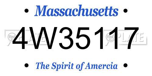 4W35117 Massachusetts License Plate