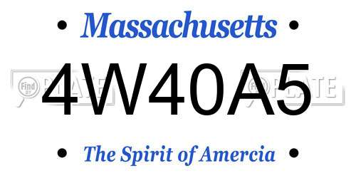 4W40A5 Massachusetts License Plate