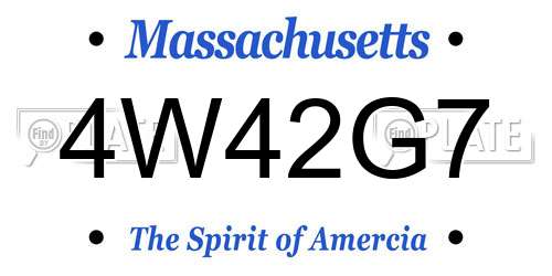 4W42G7 Massachusetts License Plate