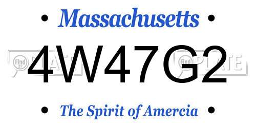4W47G2 Massachusetts License Plate