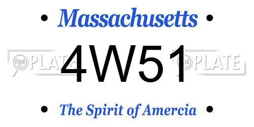 4W51 Massachusetts License Plate