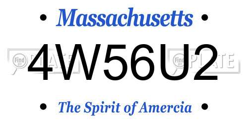 4W56U2 Massachusetts License Plate