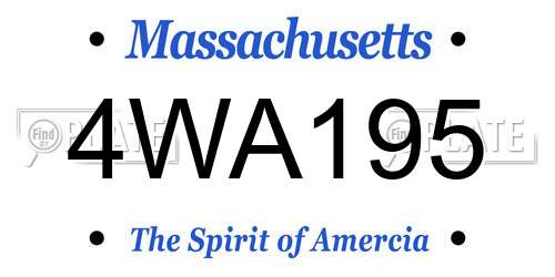 4WA195 Massachusetts License Plate