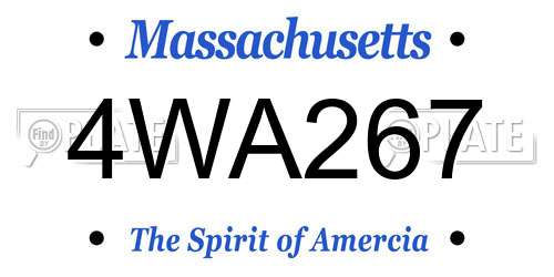 4WA267 Massachusetts License Plate