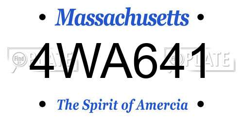 4WA641 Massachusetts License Plate