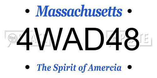 4WAD48 Massachusetts License Plate