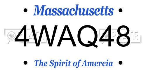 4WAQ48 Massachusetts License Plate