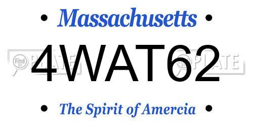 4WAT62 Massachusetts License Plate