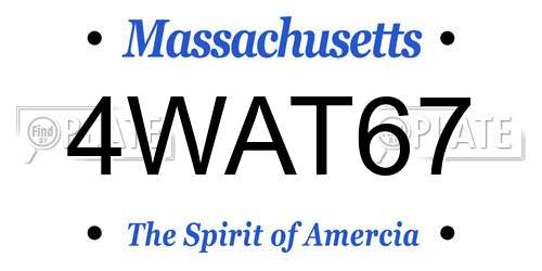 4WAT67 Massachusetts License Plate