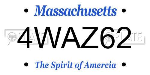 4WAZ62 Massachusetts License Plate