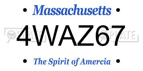 4WAZ67 Massachusetts License Plate