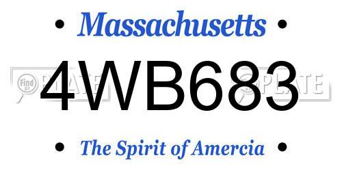 4WB683 Massachusetts License Plate