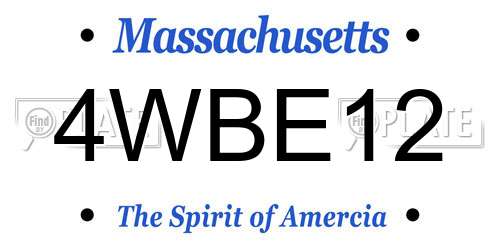4WBE12 Massachusetts License Plate