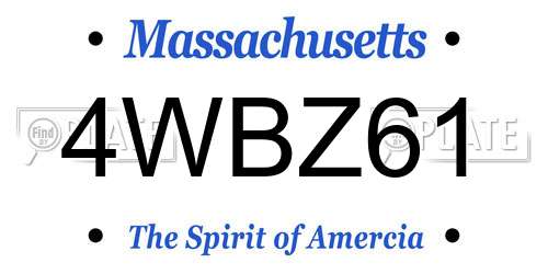 4WBZ61 Massachusetts License Plate