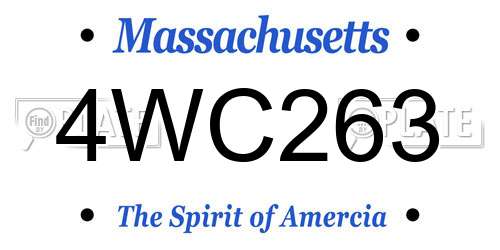 4WC263 Massachusetts License Plate