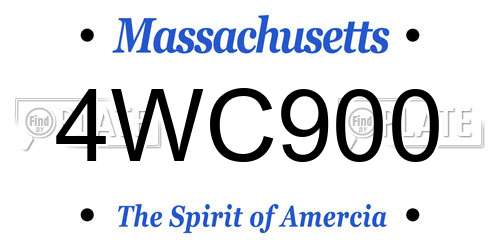 4WC900 Massachusetts License Plate