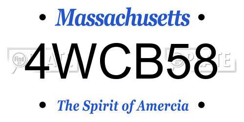 4WCB58 Massachusetts License Plate