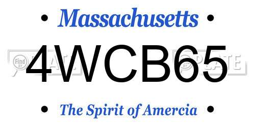 4WCB65 Massachusetts License Plate