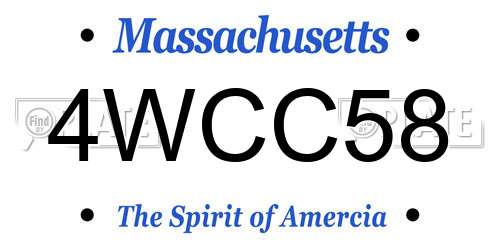 4WCC58 Massachusetts License Plate