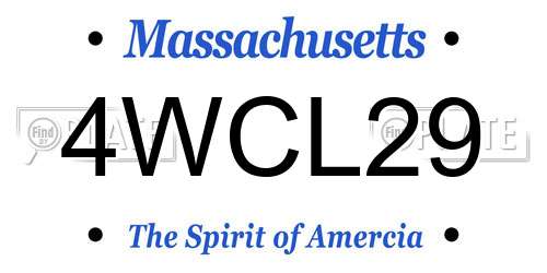 4WCL29 Massachusetts License Plate